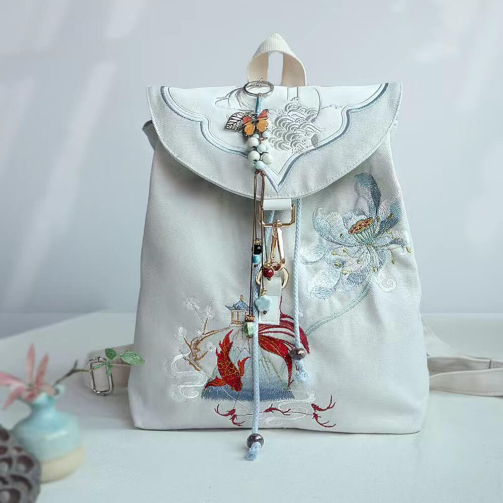 Bestickte_Tasche_Koi_Lotus_Fashion