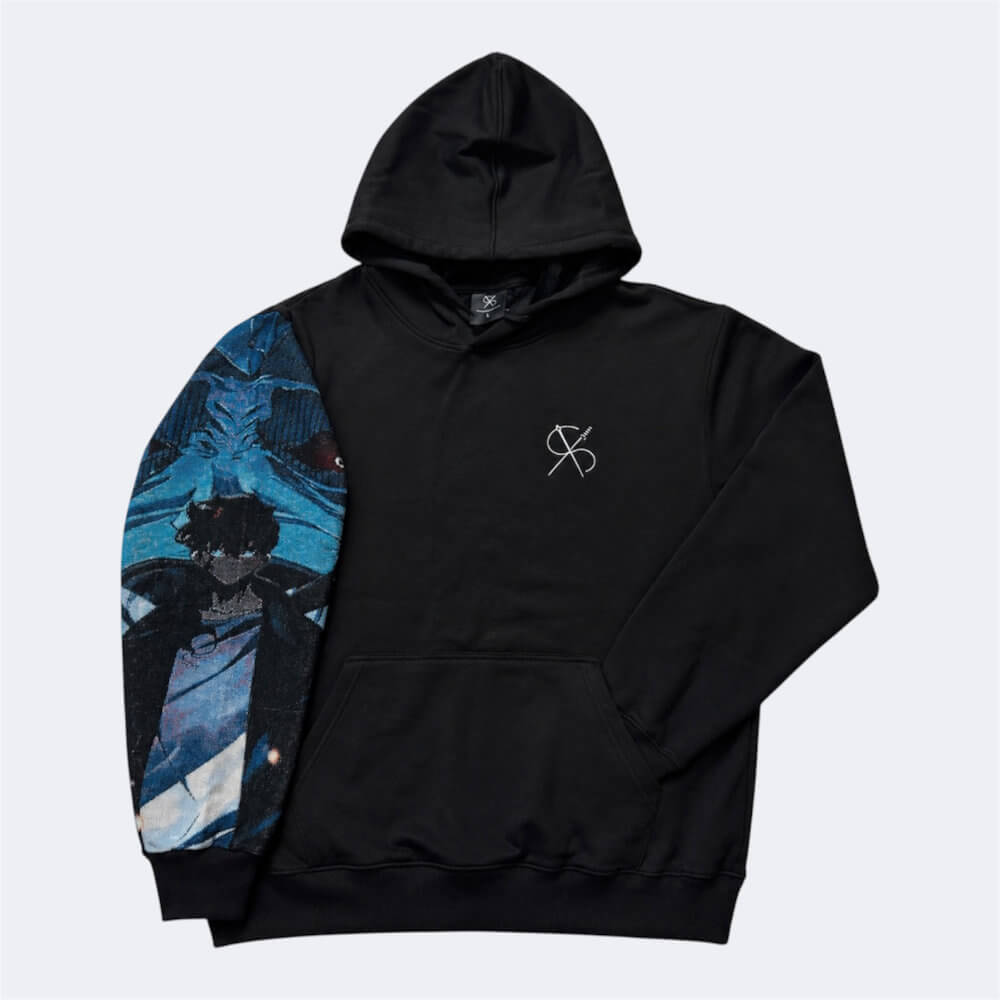 Schwarzer Hoodie mit gewebtem Shadow Ascension Motiv
