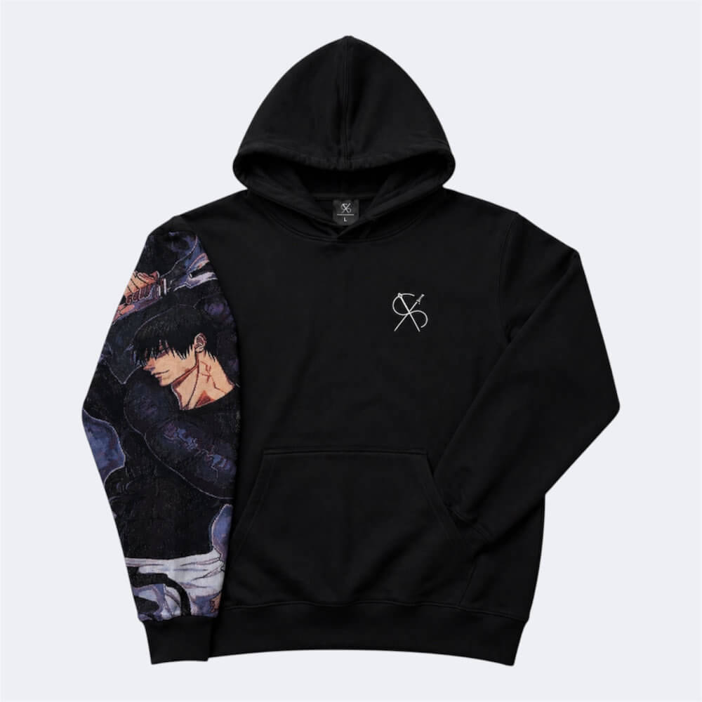 Schwarzer Hoodie mit gewebtem Dark Blade Motiv